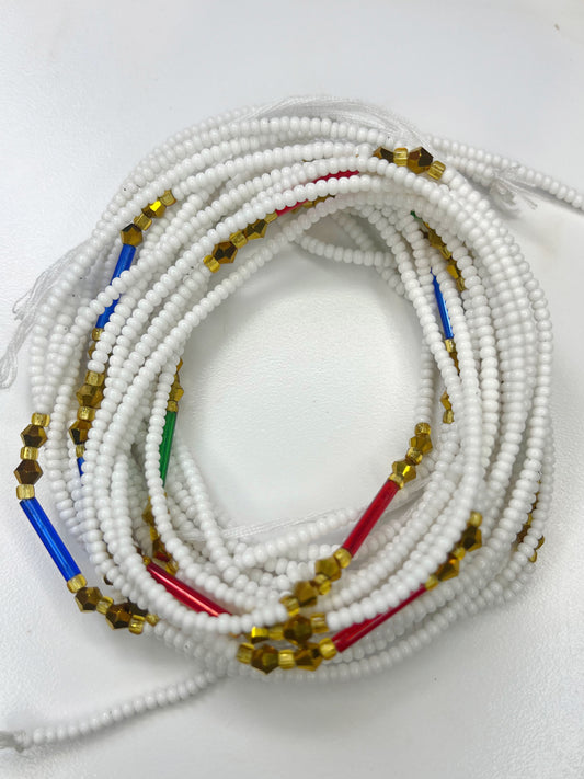 White Waist Beads